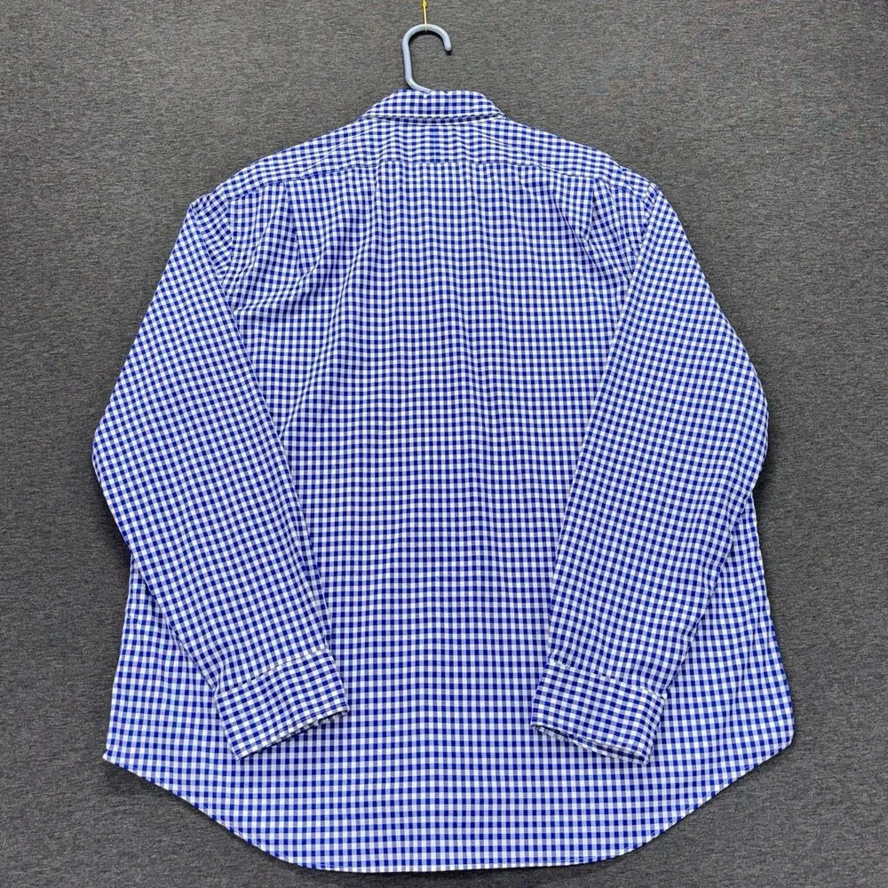 Polo Ralph Lauren Performance Shirt Mens 2XL Blue White Gingham Check Modern